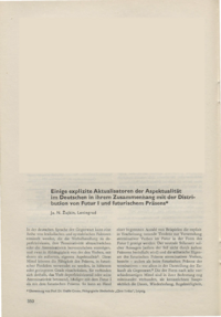 Dokument Einige explizite Aktualisatoren der Aspektualit&auml;t im Deutschen in ihrem Zusammenhang mit der Distribution von Futur I und futurischem Pr&auml;sens