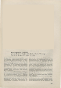 Dokument Wissenschaftliche Konferenz „Johann Gottfried Herder. Sein Werk und seine Wirkung“ vom 25. bis 28. April 1978 in der VR Polen