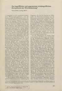 Dokument Zur begrifflichen und sogenannten nichtbegrifflichen Komponente der Wortbedeutung