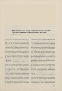 Dokument Bemerkungen zur Frage des lexikalischen Systems (anhand des Materials der deutschen Sprache)