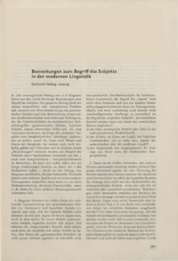 Dokument Bemerkungen zum Begriff des Subjekts in der modernen Linguistik
