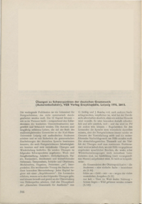 Dokument Übungen zu Schwerpunkten der deutschen Grammatik (Autorenkollektiv), VEB Verlag Enzyklopädie, Leipzig 1976, 264 S.