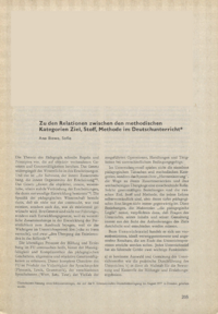 Dokument Zu den Relationen zwischen den methodischen Kategorien Ziel, Stoff, Methode im Deutschunterricht
