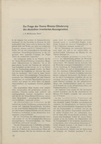 Dokument Zur Frage der Thema-Rhema-Gliederung des deutschen invertierten Aussagesatzes