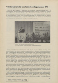 Dokument V. Internationale Deutschlehrertagung des IDV