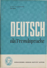 Dokument Deutsch als Fremdsprache Ausgabe 05 1977