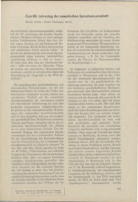 Dokument Zum 60. Jahrestag der sowjetischen Sprachwissenschaft