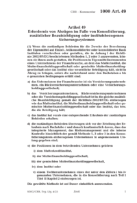 Dokument Artikel 49 Erfordernis von Abzügen im Falle von Konsolidierung, zusätzlicher Beaufsichtigung oder institutsbezogenen Sicherungssystemen