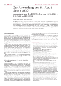 Dokument Zur Anwendung von § 1 Abs. 5 Satz 1 AStG
