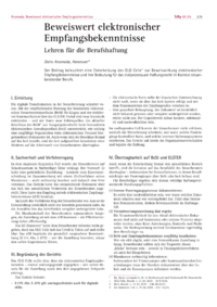 Dokument Beweiswert elektronischer Empfangsbekenntnisse
