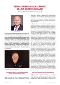Dokument Sechs Fragen an Rechtsanwalt Dr. jur. Ulrich Eberhardt