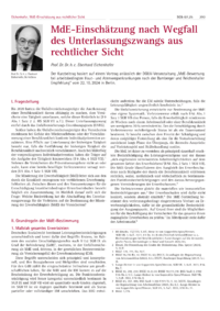 Dokument MdE-Einschätzung nach Wegfall des Unterlassungszwangs aus rechtlicher Sicht