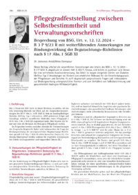 Dokument Pflegegradfeststellung zwischen Selbstbestimmtheit und Verwaltungsvorschriften