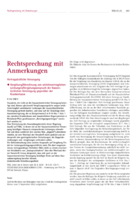 Dokument Vergütung/Abrechnung von selektivvertraglichen Leistungen/Vergütungsanspruch der Kassenärztlichen Vereinigung gegenüber der Krankenkasse