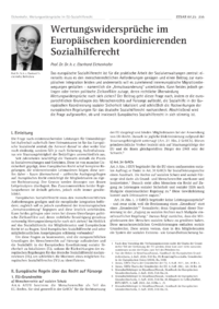 Dokument Wertungswidersprüche im Europäischen koordinierenden Sozialhilferecht