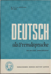 Dokument Deutsch als Fremdsprache Ausgabe 04 1977