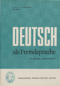 Dokument Deutsch als Fremdsprache Ausgabe 03 1977