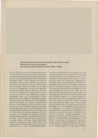 Dokument Probleme der deutsch-tschechoslowakischen Sprachbeziehungen