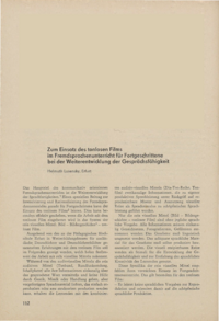 Dokument Zum Einsatz des tonlosen Films im Fremdsprachenunterricht für Fortgeschrittene bei der Weiterentwicklung der Gesprächsfähigkeit