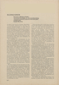 Dokument Rezension zu Waldemar Pfeiffer: Theoretische Grundlagen der Lehrmaterialherstellung (Teoretyczne podstawy preparacji materiałów glottodydaktycznych), Poznań 1975, 127 S.