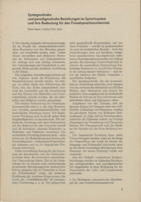 Dokument Syntagmatische und paradigmatische Beziehungen im Sprachsystem und ihre Bedeutung für den Fremdsprachenunterricht