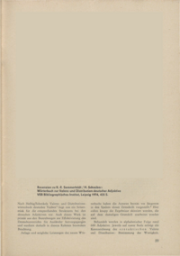 Dokument Rezension zu K.-E. Sommerfeldt / H. Schreiber: Wörterbuch zur Valenz und Distribution deutscher Adjektive