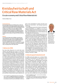Dokument Kreislaufwirtschaft und Critical Raw Materials Act