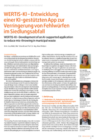 Dokument WERTIS-KI – Entwicklung einer KI-gestützten App zur Verringerung von Fehlwürfen im Siedlungsabfall