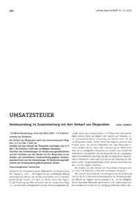 Dokument Vorsteuerabzug im Zusammenhang mit dem Verkauf von Ökopunkten