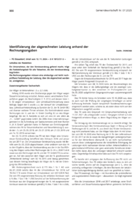 Dokument Identifizierung der abgerechneten Leistung anhand der Rechnungsangaben