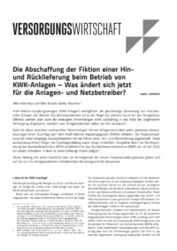 Dokument Die Abschaffung der Fiktion einer Hin- und Rücklieferung beim Betrieb von KWK-Anlagen – Was ändert sich jetzt für die Anlagen- und Netzbetreiber?