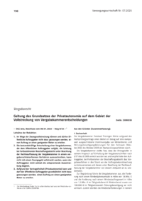 Dokument Geltung des Grundsatzes der Privatautonomie auf dem Gebiet der Vollstreckung von Vergabekammerentscheidungen