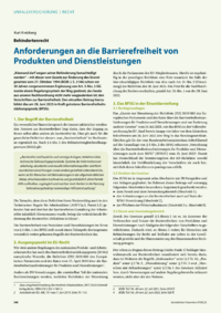 Dokument Anforderungen an die Barrierefreiheit von Produkten und Dienstleistungen