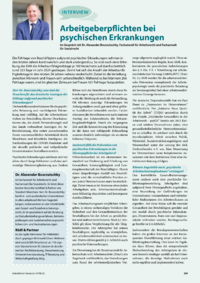 Dokument Arbeitgeberpflichten bei psychischen Erkrankungen
