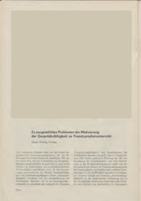 Dokument Zu ausgew&auml;hlten Problemen der Motivierung der Gespr&auml;chsf&auml;higkeit im Fremdsprachenunterricht