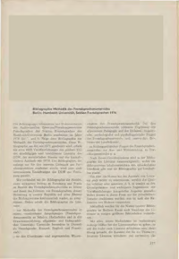 Dokument Bibliographie Methodik des Fremdsprachenunterrichts. Berlin: Humboldt-Universität, Sektion Fremdsprachen 1976