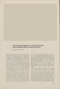 Dokument Die Erziehungsaufgaben des Sprachunterrichts unter landeskundlichem Aspekt betrachtet