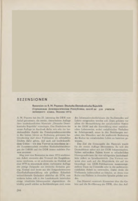 Dokument Rezension zu A. M. Popowa: Deutsche Demokratische Republik