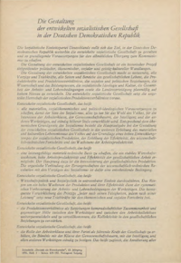 Dokument Die Gestaltung der entwickelten sozialistischen Gesellschaft in der Deutschen Demokratischen Republik