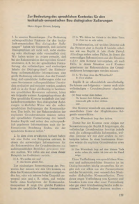 Dokument Zur Bedeutung des sprachlichen Kontextes für den lexikalisch-semantischen Bau dialogischer Äußerungen