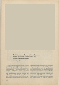 Dokument Zur Bedeutung außersprachlicher Faktoren für den lexikalisch-semantischen Bau dialogischer Äußerungen