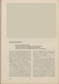 Dokument Rezension zu Aleksander Szulc: Praktische Phonetik und Phonologie der detuschen Sprache (Praktyczna fonetyka i fonologia języka niemieckiego)