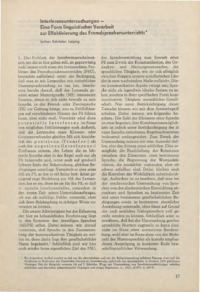 Dokument Interferenzuntersuchungen – Eine Form linguistischer Vorarbeit zur Effektivierung des Fremdsprachenunterrichts