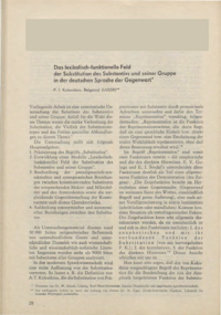 Dokument Das lexikalisch-funktionelle Feld der Substitution des Substantivs und seiner Gruppe in der deutschen Sprache der Gegenwart