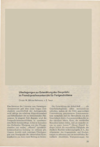 Dokument Überlegungen zur Entwicklung des Gesprächs im Fremdsprachenunterricht für Fortgeschrittene
