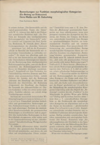 Dokument Bemerkungen zur Funktion morphologischer Kategorien (Ein Beitrag zur Diskussion)