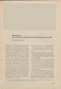 Dokument Bemerkungen zum Problem von Grammatik und Fremdsprachenunterricht
