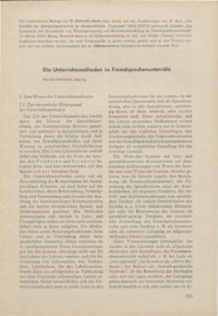 Dokument Die Unterrichtsmethoden im Fremdsprachenunterricht