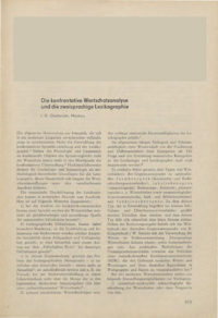 Dokument Die konfrontative Wortschatzanalyse und die zweisprachige Lexikographie