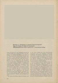 Dokument Rezension zu „Übungstexte zur deutschen Gegenwartssprache“ Hrsg. Th. Schippan, G. Starke, G. Tempelmann, VEB Bibliographisches Institut, Leipzig 1974, 4., überarbeitete Auflage